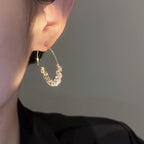 French Style Hoop Zircon Earrings