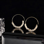 French Style Hoop Zircon Earrings