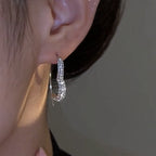 French Style Heart Shaped Zircon Earrings