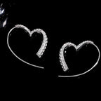 French Style Heart Shaped Zircon Earrings