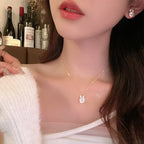 Rabbit Shape Rotating Zircon Earrings