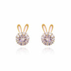 Rabbit Shape Rotating Zircon Earrings