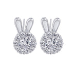 Rabbit Shape Rotating Zircon Earrings