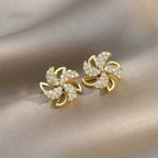 Rotating Windmill Zircon Earrings