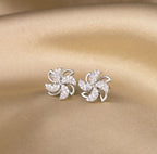 Rotating Windmill Zircon Earrings