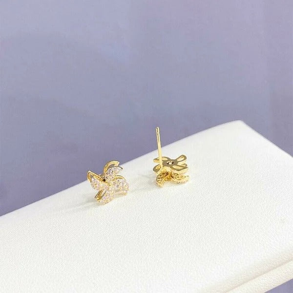 Rotating Windmill Zircon Earrings