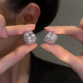 French Style Square Zircon Stud Earrings
