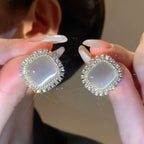 Italian Style Opal Vintage Earrings