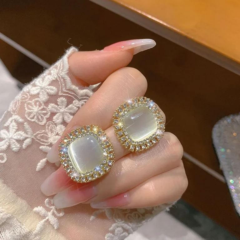 Italian Style Opal Vintage Earrings