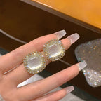 Italian Style Opal Vintage Earrings