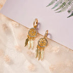 Golden Slumber Dreamcatcher Earrings