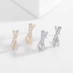 French Style Zircon Cross Earrings