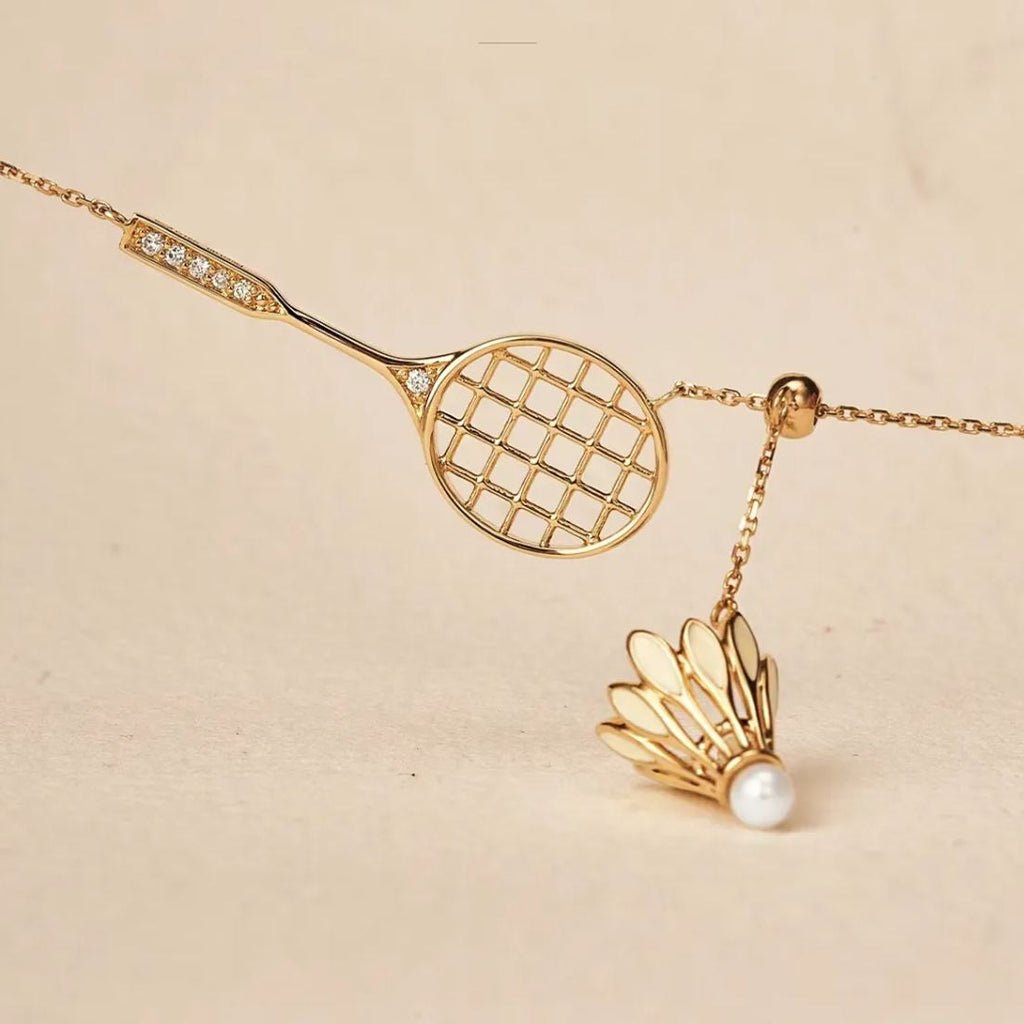 Adjustable Badminton & Racquet Fashion Necklace
