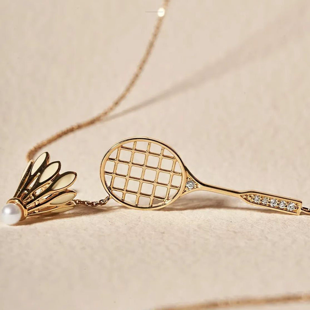 Adjustable Badminton & Racquet Fashion Necklace