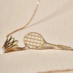 Adjustable Badminton & Racquet Fashion Necklace