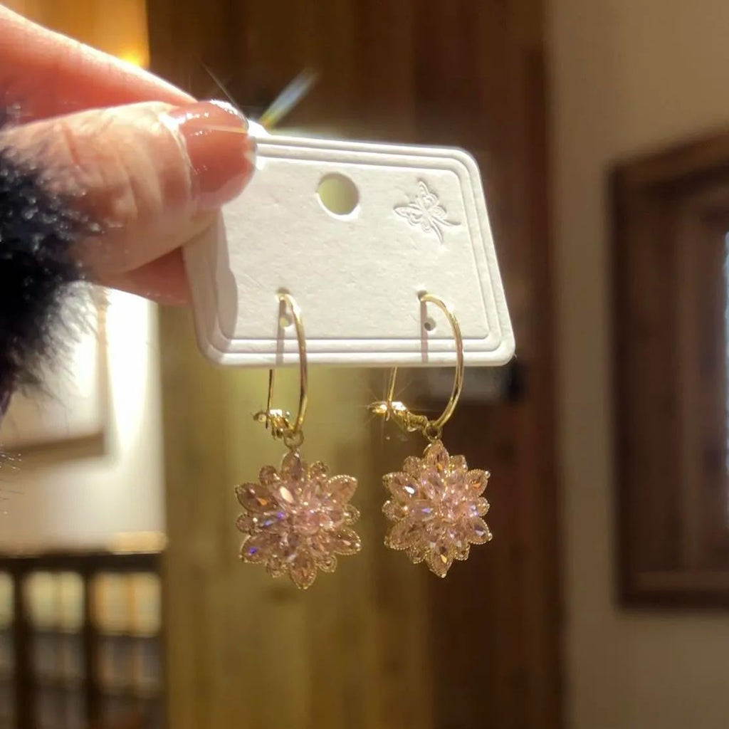 Italian Style Crystal Lotus Earrings