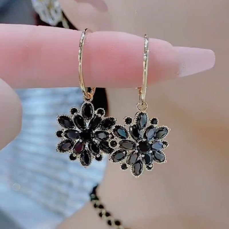 Italian Style Crystal Lotus Earrings