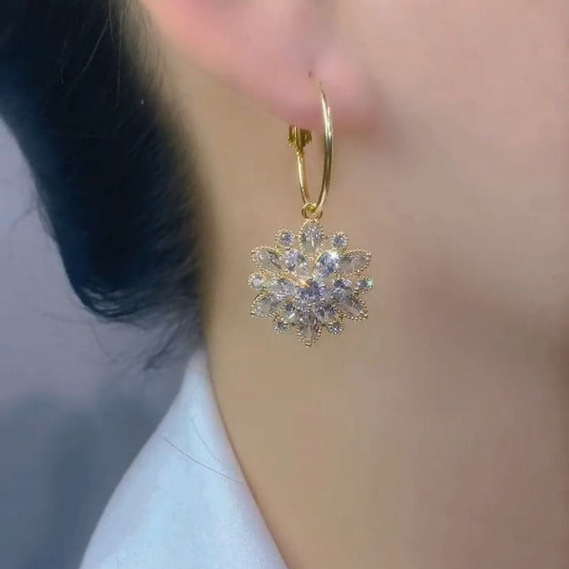 Italian Style Crystal Lotus Earrings