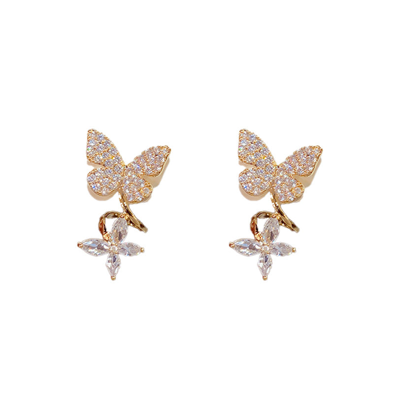 Butterfly Zircon Stud Earrings