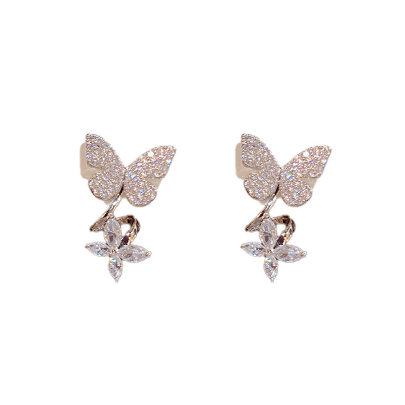 Butterfly Zircon Stud Earrings