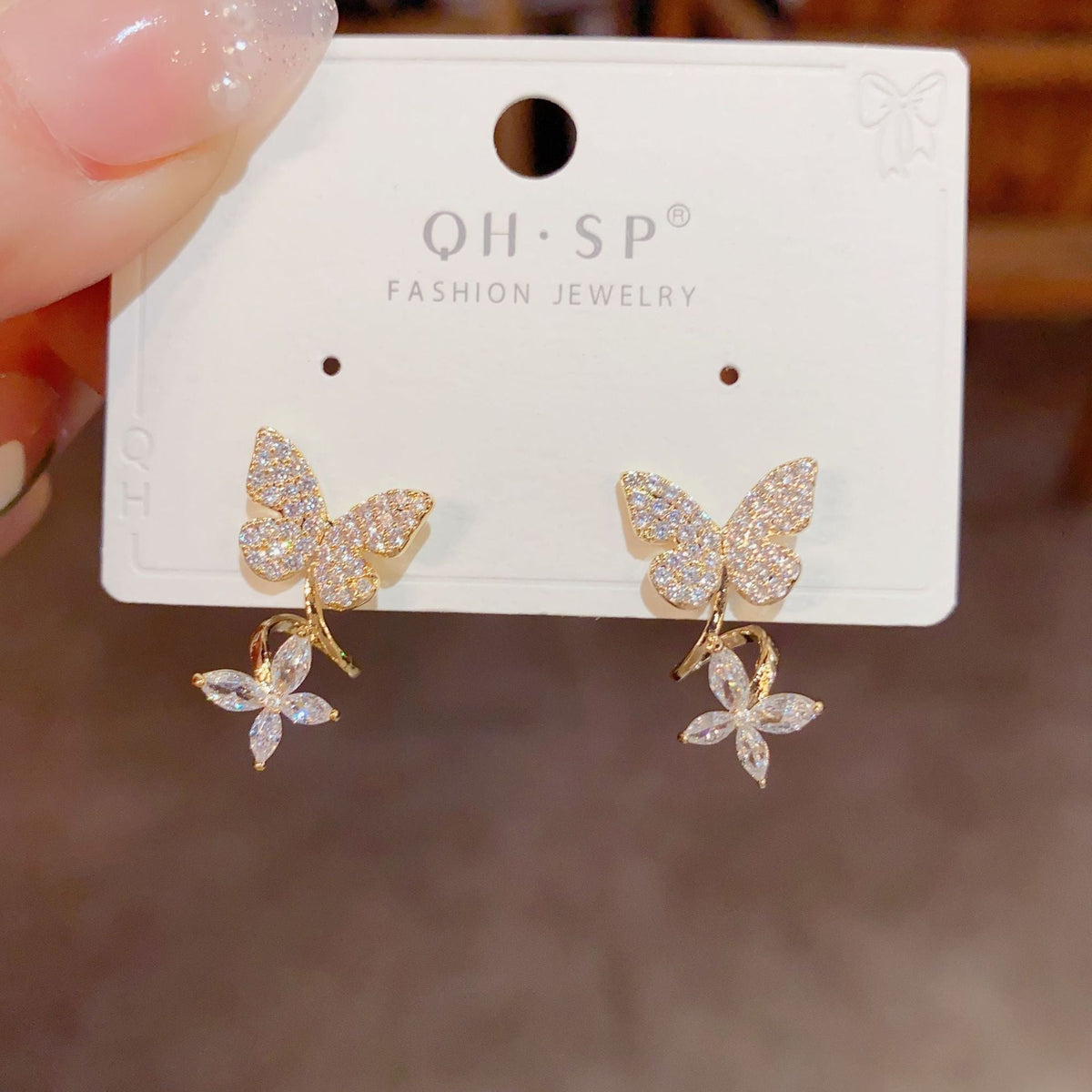 Butterfly Zircon Stud Earrings
