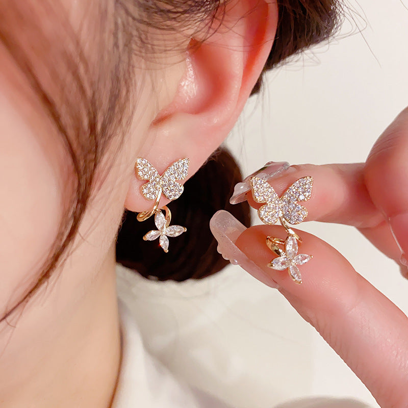 Butterfly Zircon Stud Earrings