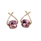 Cross Purple Zircon Earrings