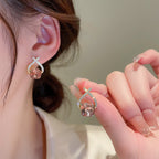Cross Purple Zircon Earrings