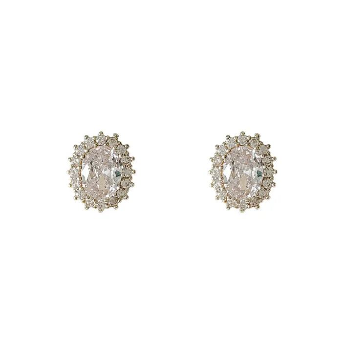 French Style Zircon Sparkling Earrings