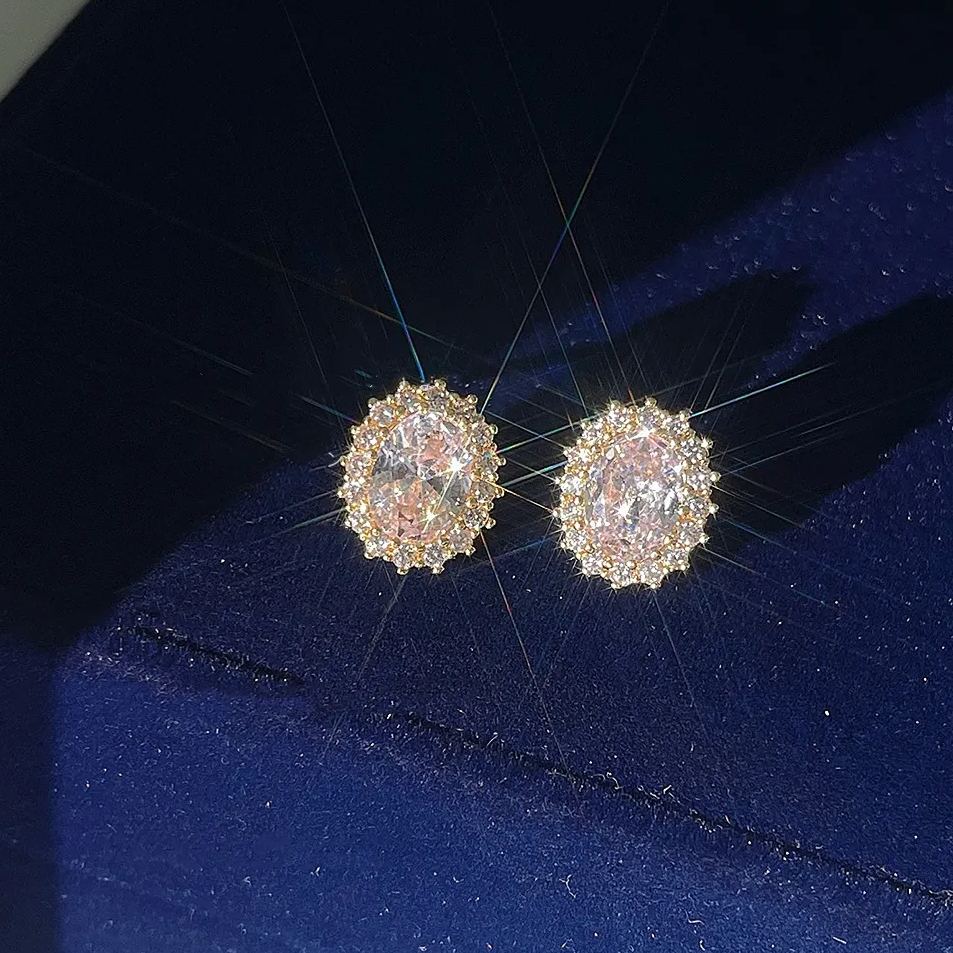 French Style Zircon Sparkling Earrings
