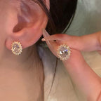 French Style Zircon Sparkling Earrings