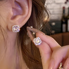 French Style Minimalist Diamond Earrings