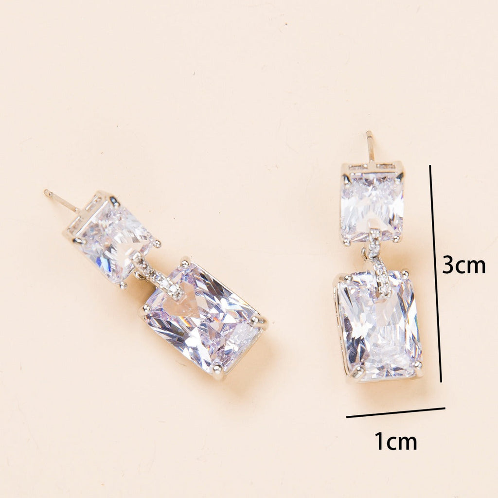 French Style Minimalist Diamond Earrings