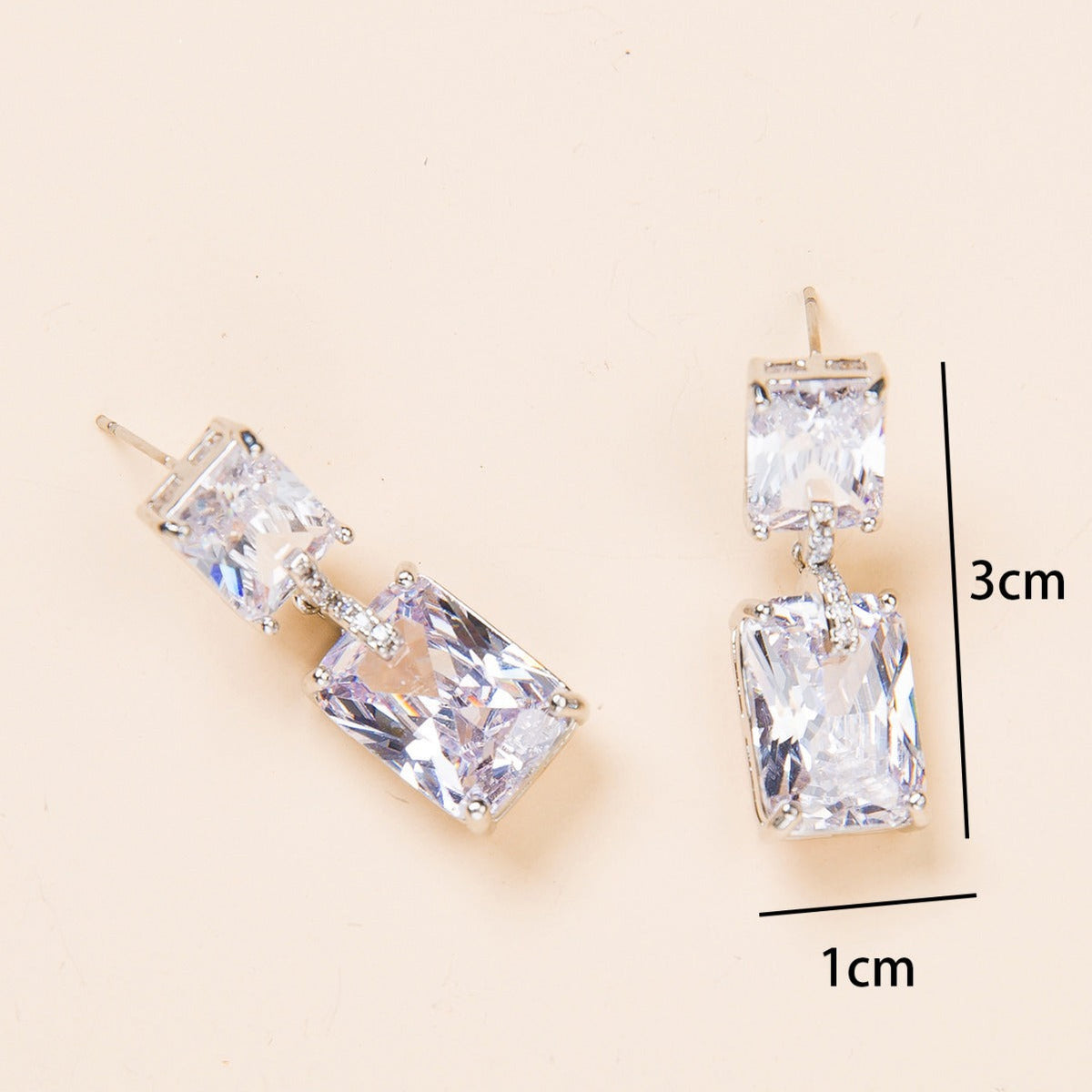 French Style Minimalist Diamond Earrings