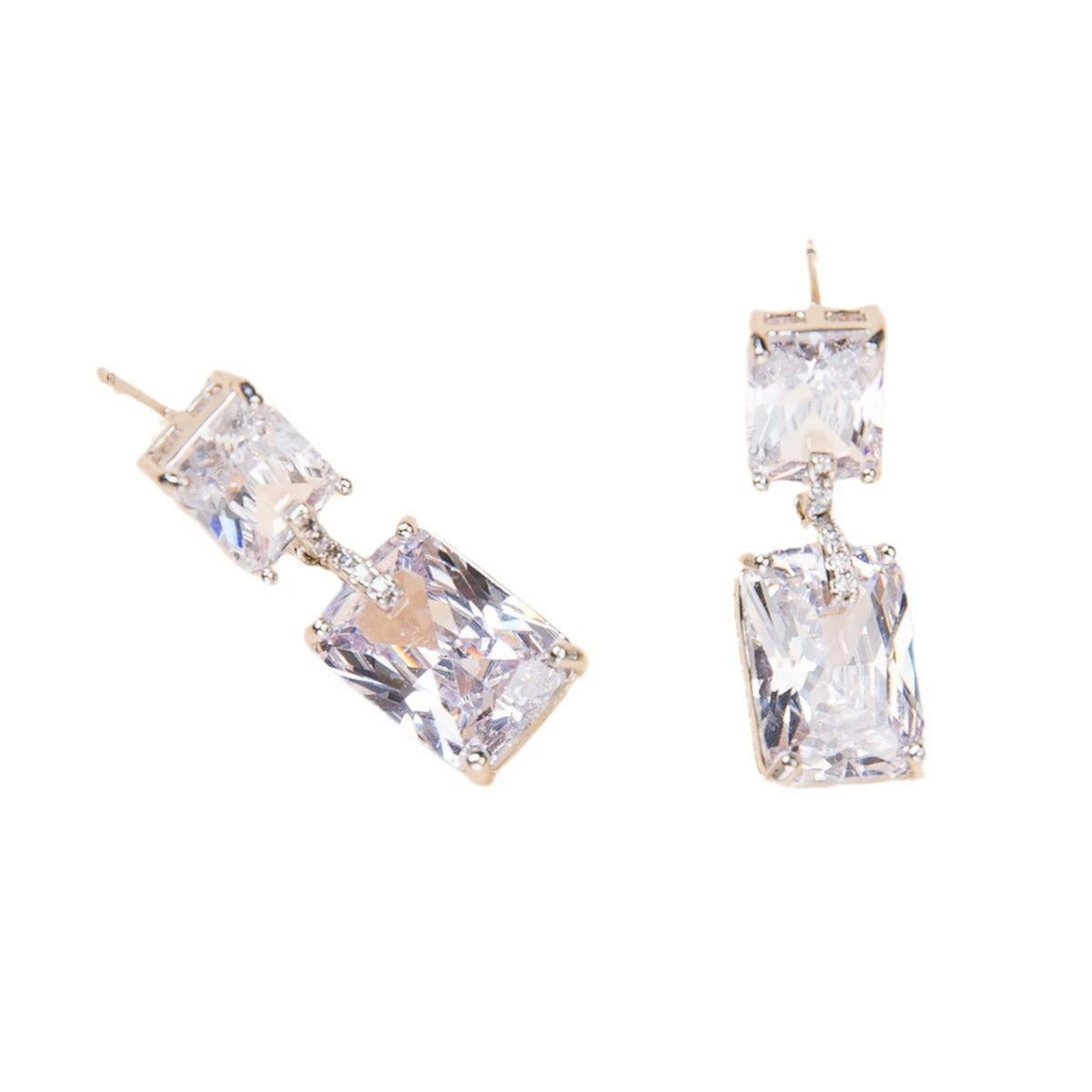 French Style Minimalist Diamond Earrings