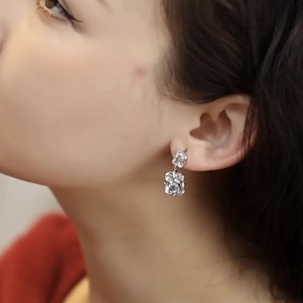 French Style Minimalist Diamond Earrings