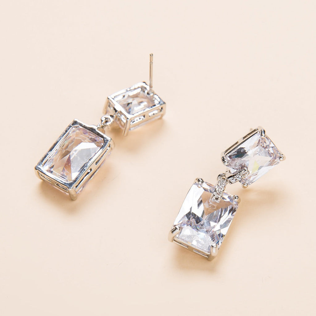 French Style Minimalist Diamond Earrings