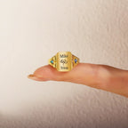 For Love - Custom Names And Birthstones Dainty Ring
