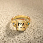 Custom Initial & Special Date Ring