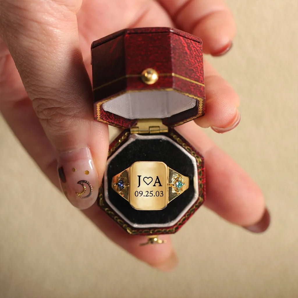 Custom Initial & Special Date Ring