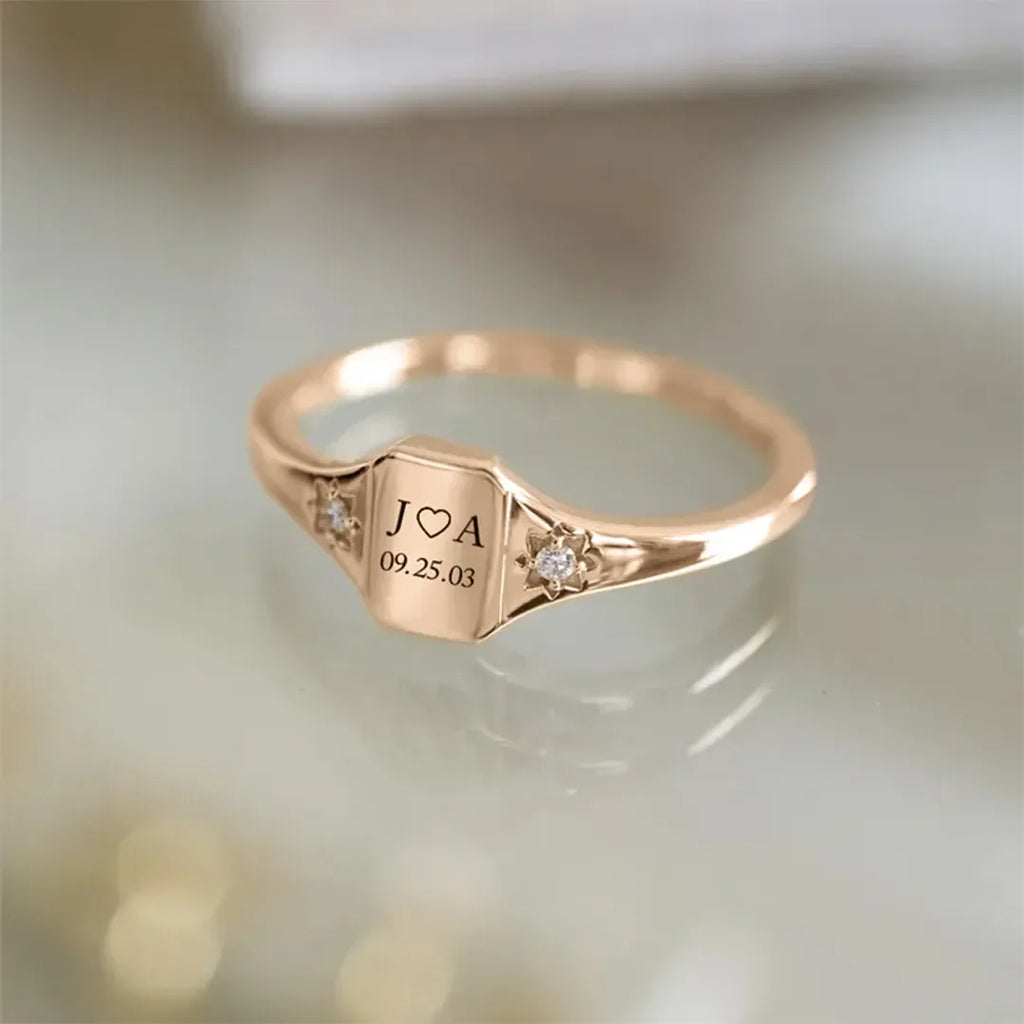 Custom Initial & Special Date Ring