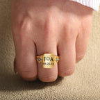 Custom Initial & Special Date Ring