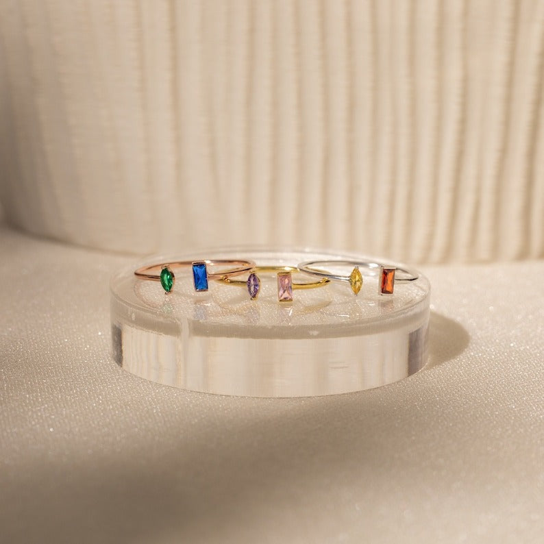 Personalized Duo Birthstone Ring