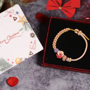 For Granddaughter - A LINK THAT CAN NEVER BE UNDONE Peach Blossom Knot Bracelet