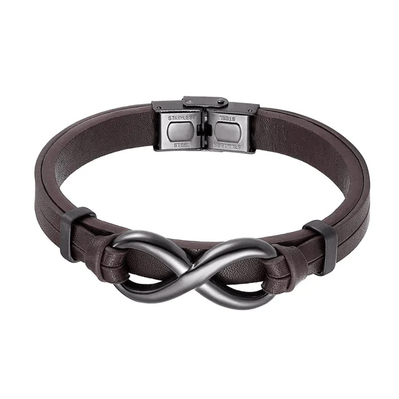 For Love - To My Man Infinity Leather Bracelet
