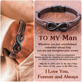 For Love - To My Man Infinity Leather Bracelet