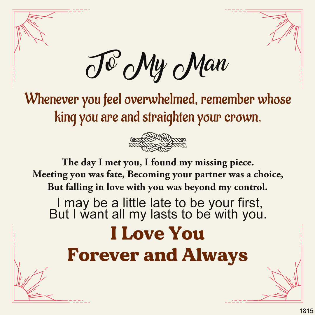 For Love - To My Man Infinity Leather Bracelet