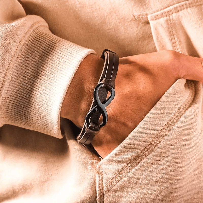 For Love - To My Man Infinity Leather Bracelet