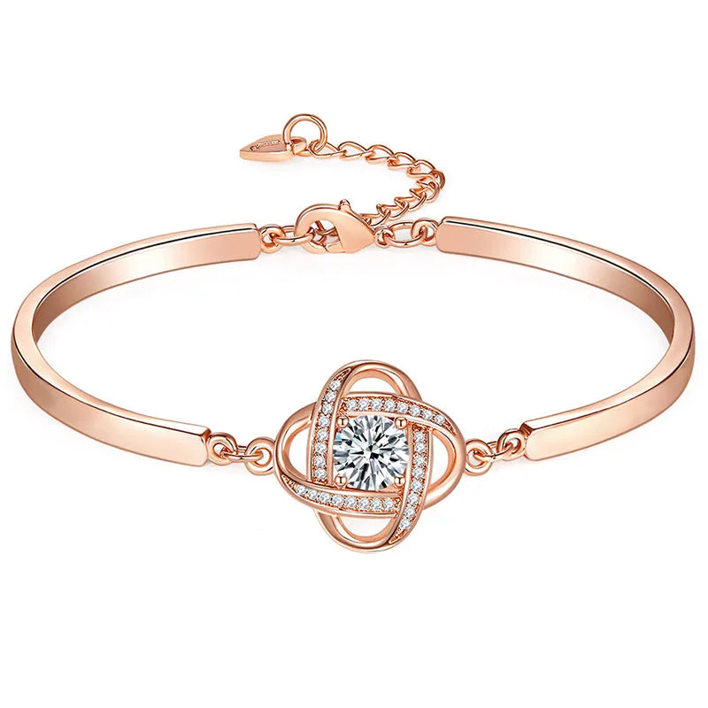 For Daughter - I Am Always With You Diamond Knot Bracelet