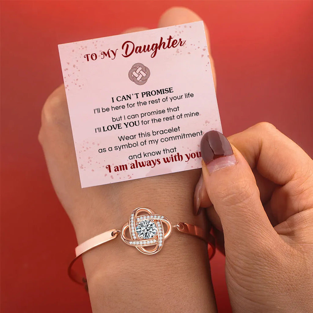 For Daughter - I Am Always With You Diamond Knot Bracelet